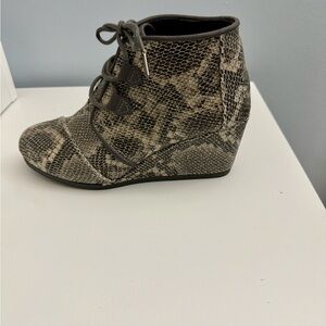 Toms Snake Print Ankle Booties